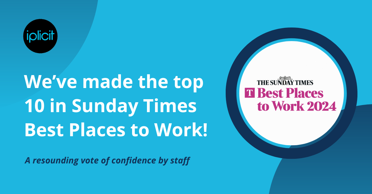 iplicit makes top 10 in Sunday Times Best Places to Work image