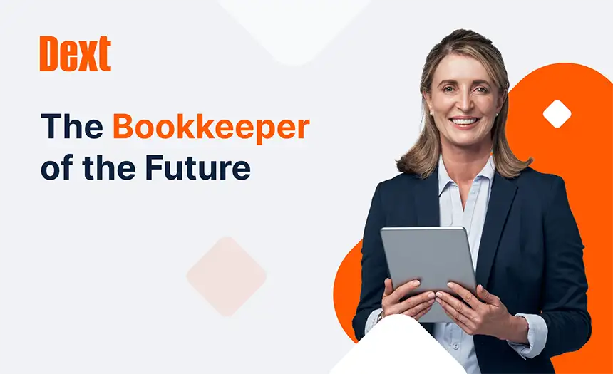 The Bookkeeper of the Future by Dext logo