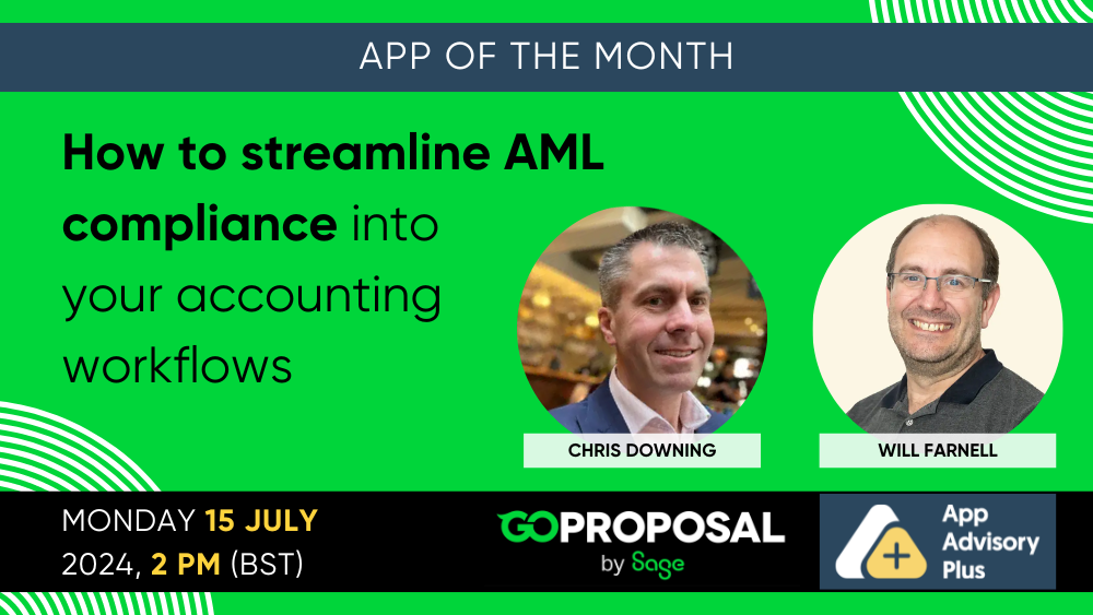 How to streamline AML compliance into your accounting workflows with App of the Month GoProposal logo