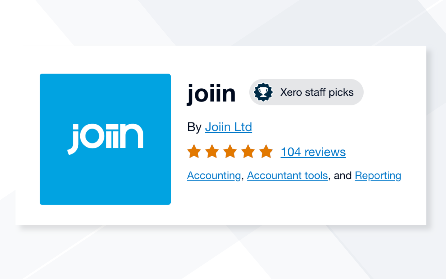 Joiin becomes one of Xero’s staff picks for November! image