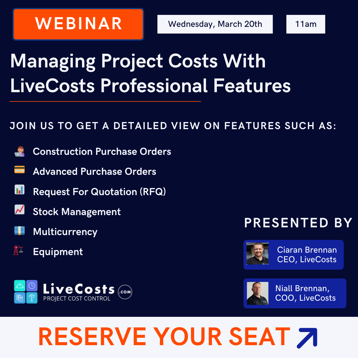 Managing Project Costs With LiveCosts Professional Features logo