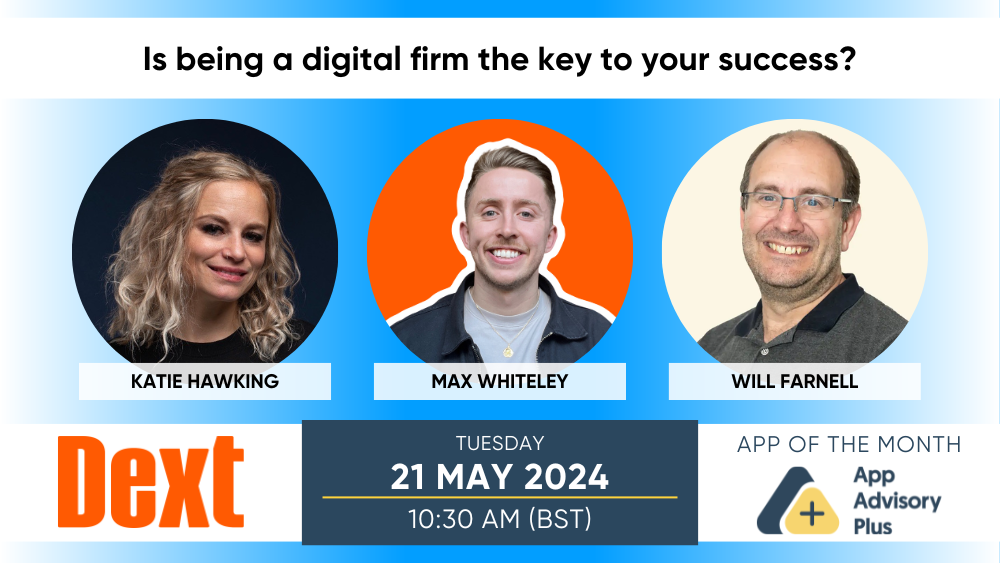 Is being a digital firm the key to your success? App of the Month webinar with Dext logo