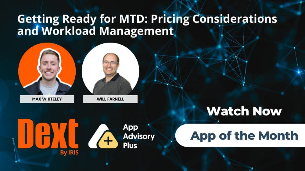 Watch our App of the Month - Getting Ready for MTD: Pricing Considerations & Workload Management logo