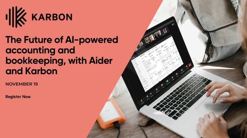 The future of AI-powered accounting and bookkeeping, with Aider and Karbon logo