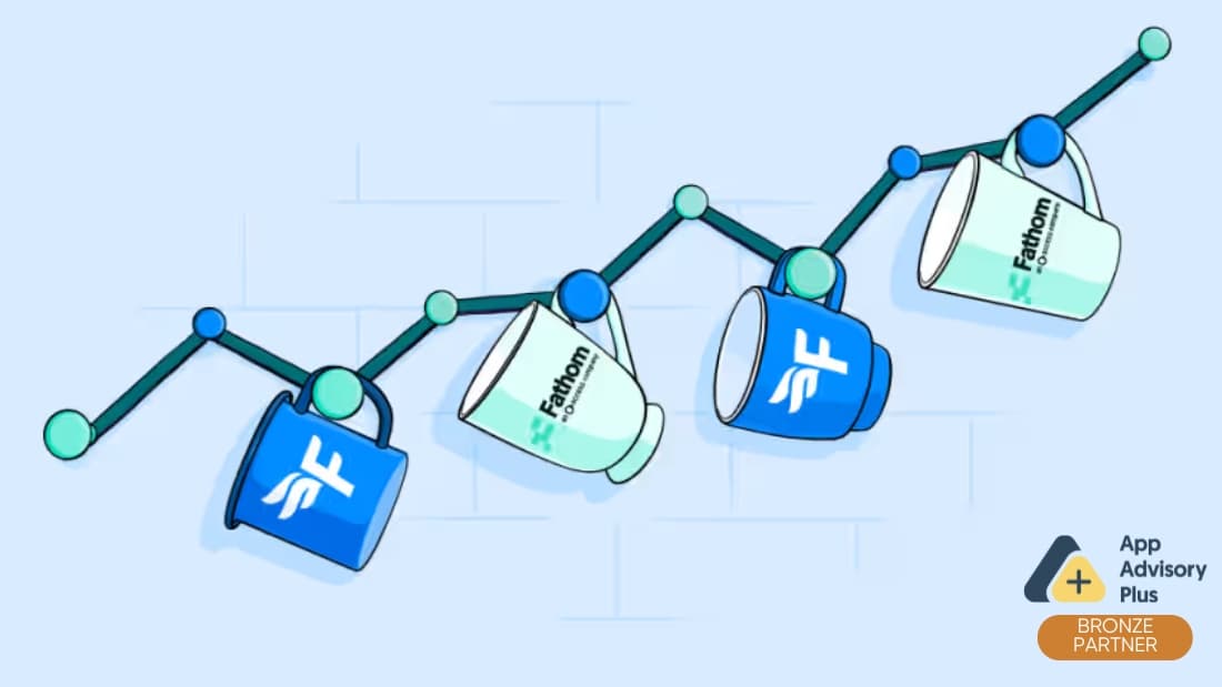 Track business performance with Fathom and FreeAgent logo