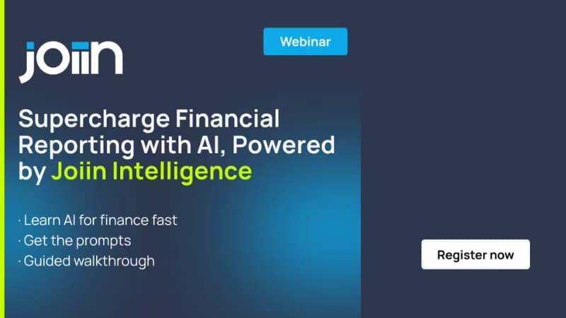 Supercharge Financial Reporting with AI, Powered by Joiin Intelligence logo